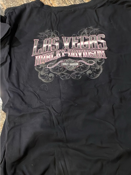 Harley-Davidson Tops - Harley-Davidson Black Orange & Gold Embellished Logo Tank